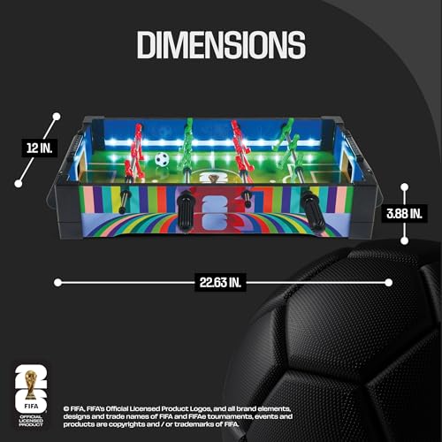 EastPoint Tabletop LED Foosball Table - Multi-Color, 2 Players - LED Light-Up Playfield & Soccer Toys - Fast-Paced Head-to-Head Play & Sports Games - Compact Space-Saving Design & Soccer Gift