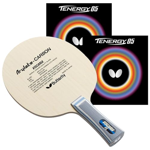 Butterfly Viscaria Pro-Line Ping Pong Racket - Featuring Arylate/Carbon Material & Assembled with Tenergy 05 2.1mm Table Tennis Rubber - ITTF Approved for Tournament Play