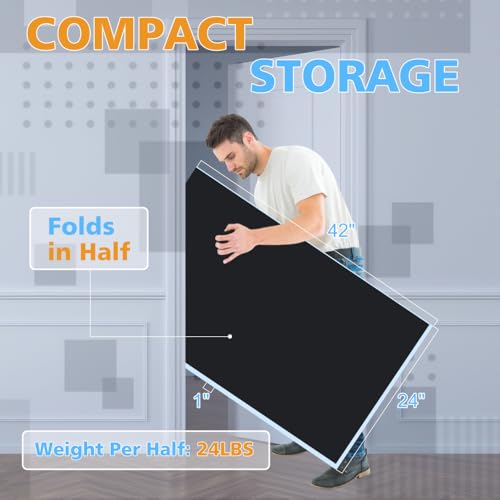 7 * 4ft Blue Mid-Size Ping Pong Conversion Top Foldable & Portable Table Tennis Table Top for Indoor Games (Black + MDF)