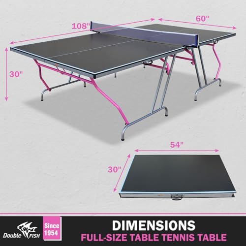 Outdoor Table Tennis Table, 8×4 Ft Foldable & Portable Ping Pong Table Set with 2 Table Tennis Paddles, 3 Balls and Net All Weather Aluminum Ping Pong Table