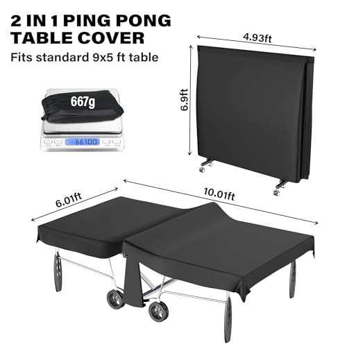 Invech Ping Pong Table Cover for Universal 9x5 FT Tables, Waterproof Ping Pong Table Cover for Outdoor & Indoor