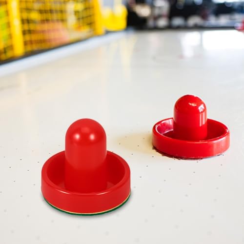 POPETPOP 1 Set Air Hockey Pushers and Pucks, Air Hockey Goal Handles Pushers, Goal Handles Paddles Replacement Accessories for Game Tables (2 Strikers, 4 Pucks)