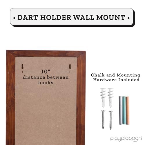 Play Platoon Dart Scoreboard & Darts Holder Wall Mount - Wood Score Board, Professional Darts Accessories, Dart Holder - size: 16 x 11 inch, style: Chalkboard