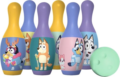 Bluey Bowling Set for Kids - Playset Bundle with Bluey Bowling Toys Games Activities with Stickers, More | Bluey Outdoor Games for Boys, Girls