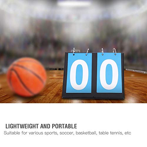 VGEBY1 2/3/4 Digit Portable Flip Sports Scoreboard, Portable Table Top Scoreboards for Table Tennis Basketball(2-Digit)