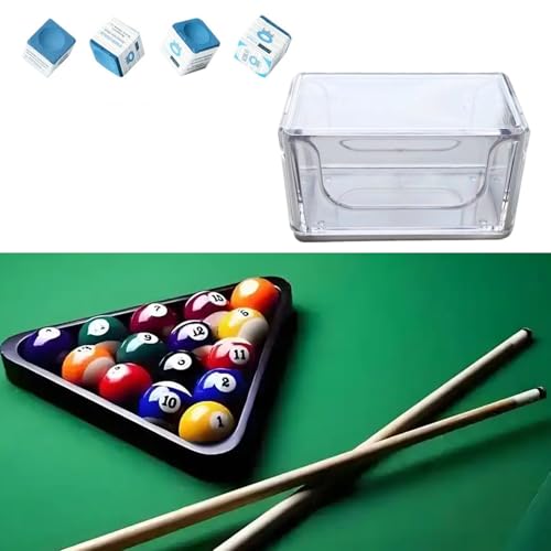 Pool Cue Chalk Holder Case, Single Billiard Chalk Storage Box Hold 2 Packs Chalk, Clear