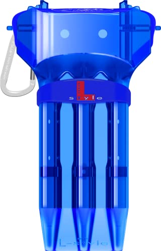 L-style Dart Case: Krystal One Hard Shell Dart Set Holder for Soft Tip and Steel Tip - Blue