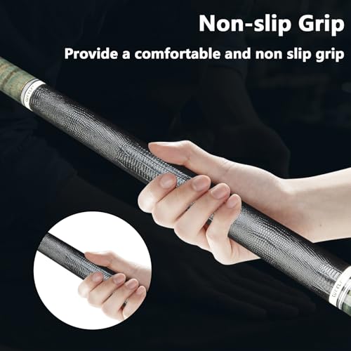 CUEELF Pool Cue Stick Low Deflection Hand-Made Inlay Billiard Cue 58'' Professional Billiard Pool Cue Stick for Adults-12.5mm Tip,3/8 * 8 Joint - color: WD-YH-SM-HB-HUI