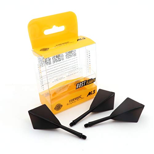 CUESOUL ROST Integrated Dart Shaft and Flights Medium,Diamond Shape,Set of 3 - color: Black