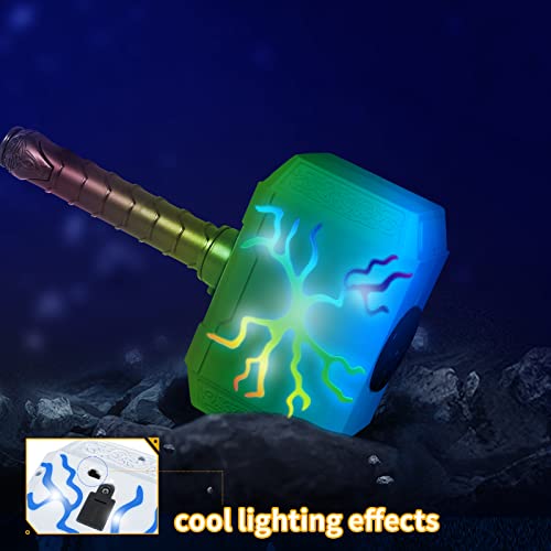 Coophit Thors Dart-Blasting Hammer Toys Gun with Lights -Toys for 5 6 7 8 9+ Year Old Boys,Kids Roleplay Toy Thunder Mjolnir with 30 Darts