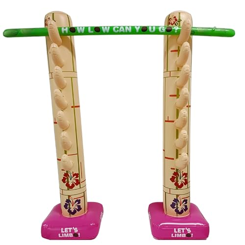 4E's Novelty Summer Inflatable Limbo Game Party Game for Kids Boys Girls Adults Tropical Inflatable Decoration for Indoor Outdoor Bithday Beach Pool Luau Game