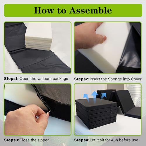 Pool Table Insert Mat 8ft for Pool Table Protection Billiard Table to Dining Table Foldable & Removable Hard Top Foam Mat with Zipper, Black