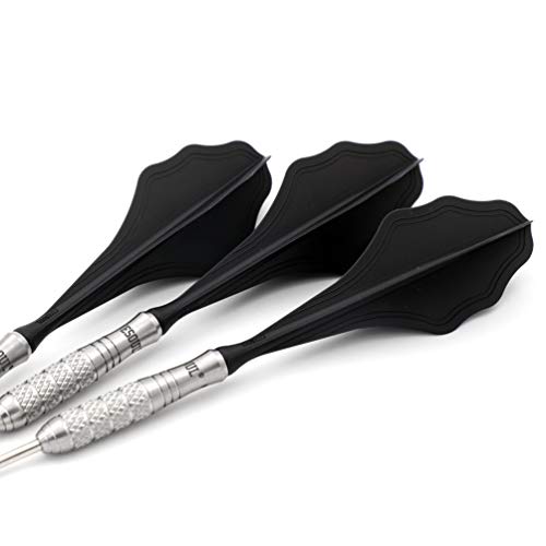 CUESOUL TRAJ AK8 New Integrated Dart Flights and Shafts Wave Shape,Very Slim Dart Flight 3 Sets - color: Wave Shape-Black