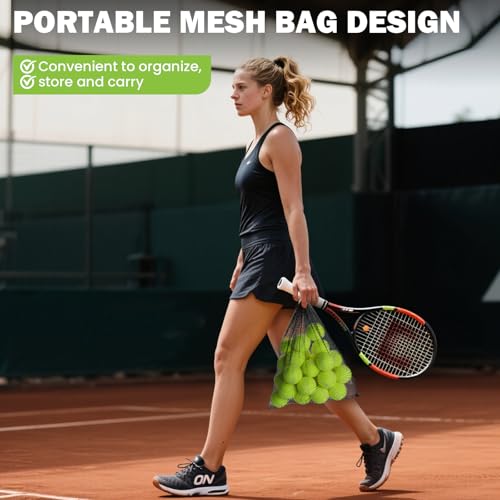 FURWEY Tennis Balls, 12/24/36/80 Pack Bulk Tennis Balls Pressureless Tennis Ball, Come with Mesh Bag for Easy Transport,Pet Dog Playing Balls, Good for Beginner Training Ball - size: 24P