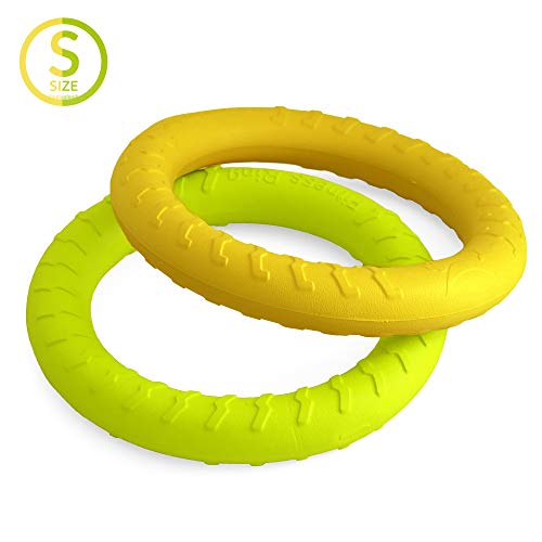 PetSpy Dog Ring Toy – Flying Ring for Outdoor Play, Floating Training & Fetch Toy for Throwing, Catching & Chewers – Durable EVA Flying Disc for Small, Medium & Large Dogs - size: Small To Medium, style: 2 Rings