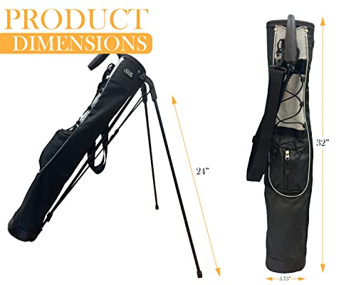 JEF World of Golf JR1256 Pitch & Putt Sunday Bag with Stand & Handle, Black