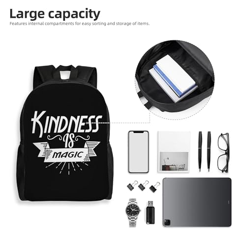 Kindhess Is Magic World Kindhess Day Inspirational Quote About Kindness Inspirational Backpacks For Men Women Book Bag Travel Hiking Camping Work Lightweight - color: Ye23