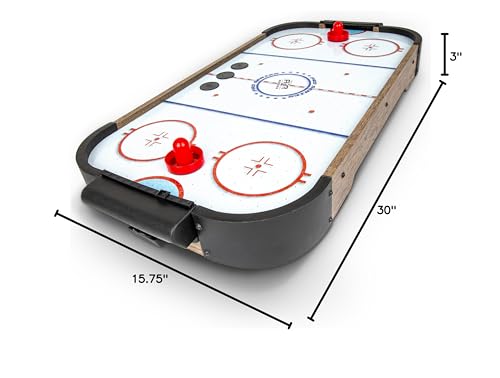 GoSports 30 Inch Table Top Air Hockey Game for Kids - Portable, Battery Operated Game Table - Oak - color: Oak