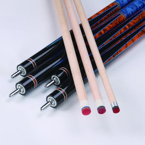 Canadian Maple Pool Cue Sticks (10mm/11.5mm/13mm), 58" 2-Piece Pool Sticks with Low Deflection Shaft,Billiard Sticks for Home, Bar, and Tournament Play - color: Blue only cue 11.5mm