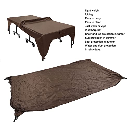 Ping Pong Table Cover Outdoor Waterproof, Table Tennis Cover,Dustproof Silver Coating for Courtyard Terrace(Brown)
