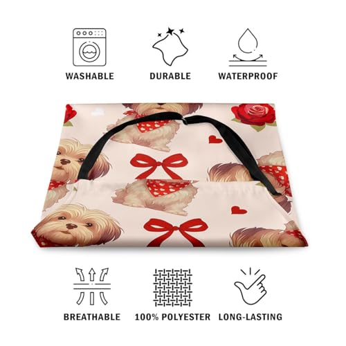 Castle Fairy Cute Rabbit Deer Kitchen Apron - color: Rose Bow Red