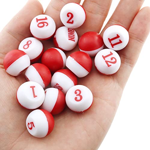 E-outstanding 16 Billiards Digital Dice and Billiard Dice Bottle Kit Red Billiard Game Kelly Pool Shaker Bottle with Standard Set of 16 Numbered Tally Balls Peas Billiard Accessories