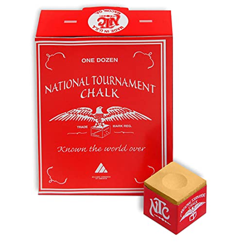 Silver Cup National Tournament Pool cue Billiard Premium Chalk - ONE Dozen - color: Tan