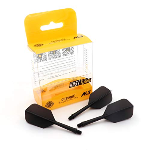 CUESOUL ROST Integrated Dart Shaft and Flights Medium,Slim Shape,Set of 3 - color: Black