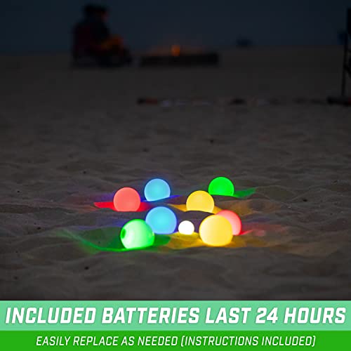 GoSports LED Bocce Ball Game Set - Includes 8 Light Up Bocce Balls, Pallino, Case and Measuring Rope - Choose 85 mm or 100 mm - size: 100 mm Regulation Size