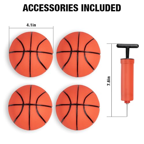 SPOYNAL Dual Shot Basketball Arcade Machine for Home with Adjustable on Front & Back - Indoor Basketball Game with LED Scoring, Foldable Design, 4 Balls & Pump for Teens and Family Sports Fun