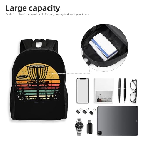 Disc Golf American Backpacks For Men Women Book Bag Travel Hiking Camping Work Lightweight - color: Ye27