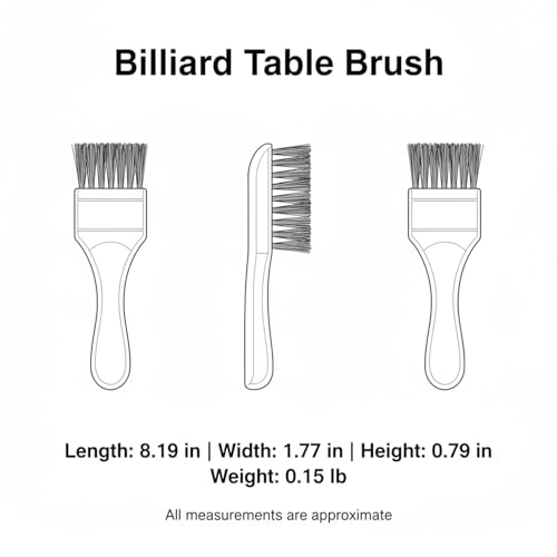 Billiard Table Felt Cleaning Brush with Soft Polyester Bristles and Wooden Handle for Pool Table Maintenance - size: 8.19 x 1.77 x 0.79 in