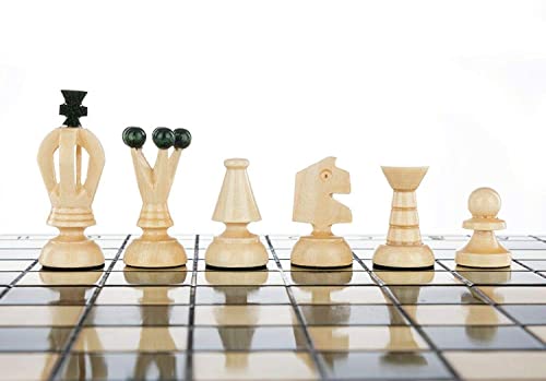 Chess and games shop Muba Beautiful Handcrafted Wooden Chess Set with Wooden Board and Handcrafted Chess Pieces - Gift idea Products (12.5'' (32 cm) Green)