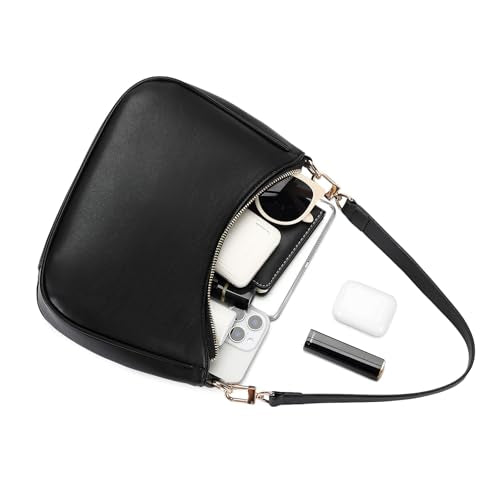 CYHTWSDJ Shoulder Bags for Women, Cute Hobo Tote Handbag Mini Clutch Purse with Zipper Closure - color: Black-g