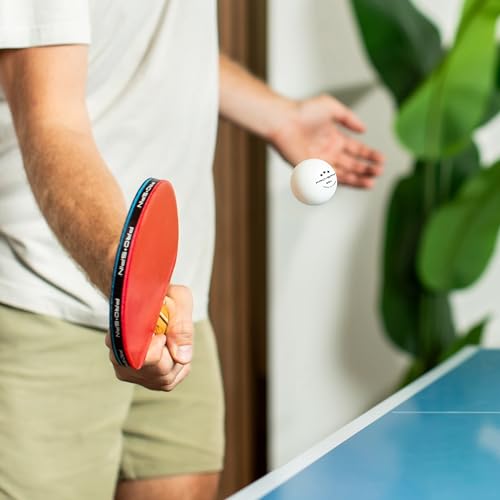 PRO-SPIN Ping Pong Balls - 3-Star Premium Table Tennis Balls | High-Performance 40+ ABS Professional Quality | Ultimate Durability for Indoor & Outdoor Ping Pong Tables (White/Orange, 4-Pack)