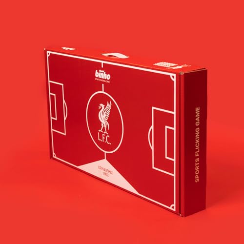 Binho Board Classic Board Game Liverpool Football Club Edition - 2-Player Fast-Paced Finger Flicker Pinball Family Board Game - Portable Tabletop Sports Game Set for Any Occasion