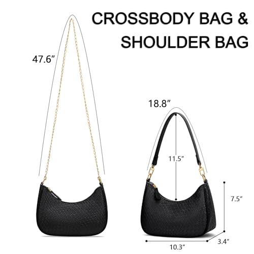 KKXIU Shoulder Bag for Women Cute Hobo Purses and Handbags Retro Clutch Underarm Purse | Cute - color: B-black