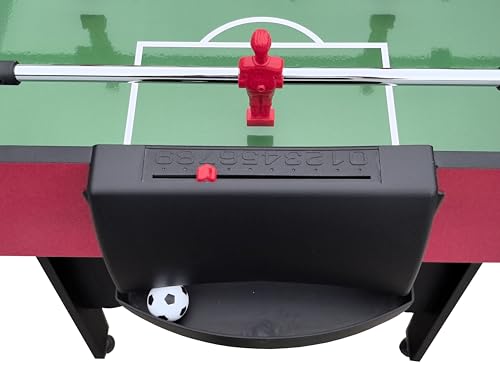 48'' Soccer Table, Large Size Foosball Game Table for Adult, Football Table with Cup Hloders & Sturdy Leg for Game Rooms & Parties, Red - size: 48''-Soccer Table Red