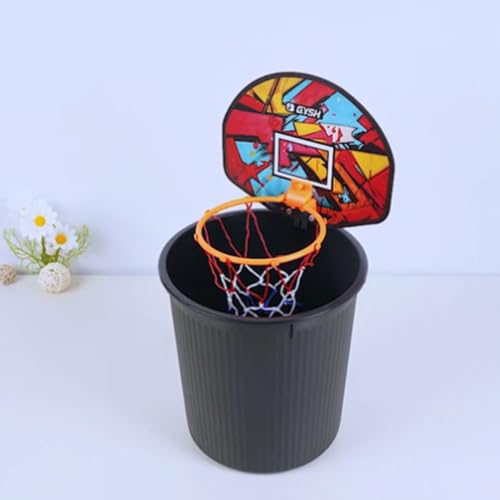 3-in-1 Mini Office Basketball Hoop for Desk, Door & Trash Can,Adjustable Mini Indoor Basketball Hoop with Ball & Pump,Fun Desktop Game and Office Toys,Great Birthday Gift Idea - color: Red 3 in 1