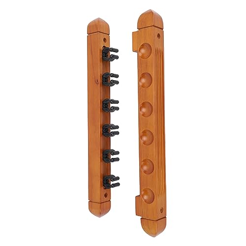 Srliya Wall Mounted Billiard Pool Rack 6 Cues Wooden Billiard Rack Billiard Stick Wall Rack