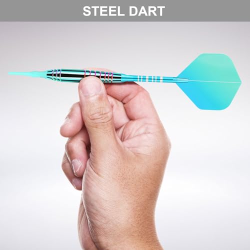 Soft Tip Darts Sets - Soft Tip Darts for Electronic Dartboard Plastic Tip Darts Set with Aluminum Shafts + Extra 3 Dart Flights 3 Replace Plastic Shafts - color: bright blue