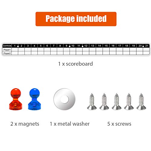 Waybelive Corn Hole Game Magnetic Scoreboard with Round Flat Washer, Durable Scoreboard, Easy to Install Keep Track of The Score, White & Black - size: 1 Pack