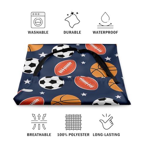 Manfei Ball Sports Kids Kitchen Apron - color: Orange Blue