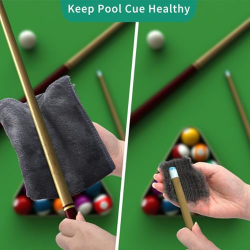 Covzoe 6 Piece Pool Table and Rail Brush Set, Billiard Felt Cleaner Kit with 2 Wooden Brushes, Cue Cleaning Cloth, Sticky Lint Roller and 2 Ferrule Polish Cloth for Cue Table Accessories