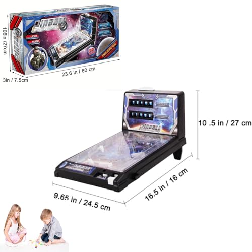 Arcade Tabletop Pinball Toy with Light and Sound Effects, Electronic Pinball Machine for Kids and Adults, Christmas Pinball Gifts with Digital Counter, Mini Pinball Machine Kit