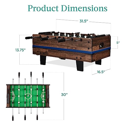 Best Choice Products Multi-Game Table Series – Interactive Game Tables for Kids with Foosball, Air Hockey, Billiards, Ping Pong & More | Childrens - color: 11-in-1 Dark Wood