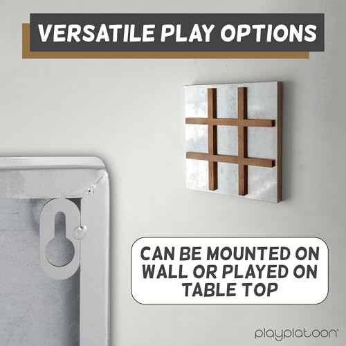 Play Platoon Wall Mounted Giant 4-in-a-Row & Magnetic Tic Tac Toe - Large Wood & Metal Games for Game Room, Bar, Basement, or Playroom Decor - Rustic & Engaging Fun for All Ages