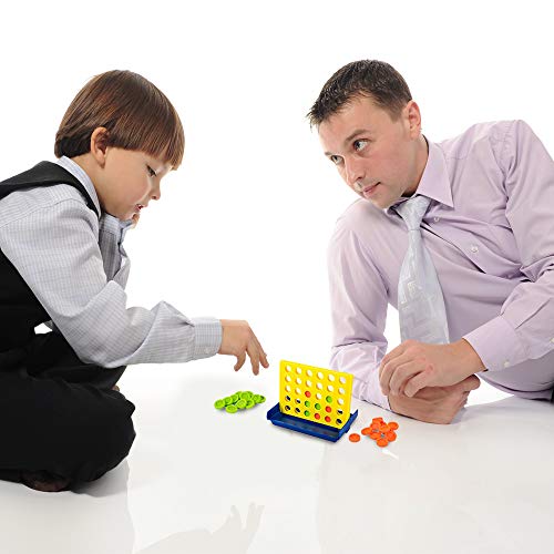 Gamie 4 in a Row Game - (Set of 4) - Line Up Four Pegs in a Row Games with Foldable Board and 30 Pieces Each, Classic Four in a Row and Family Fun Games, Educational Learning Game for Children