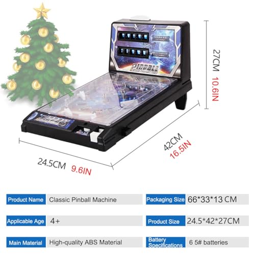 Table Electronic Pinball, Action and Reflex Game for Children and Family, Pinball Game Machine with Light and Sound Effects