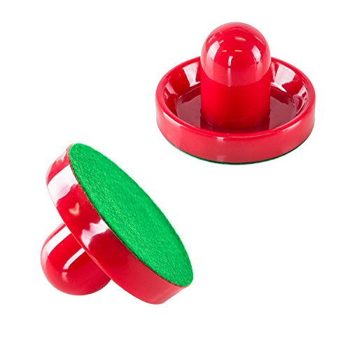 Super Z Outlet Light Weight Air Hockey Red Replacement Pucks & Slider Pusher Goalies for Game Tables, Equipment, Accessories (2 Striker, 4 Puck Pack)
